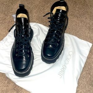 Jimmy Choo Colby crystal-embellished leather ankle boots